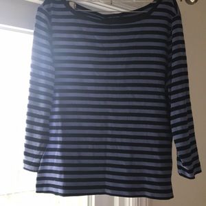 Limited navy and light blue stripped cotton shirt